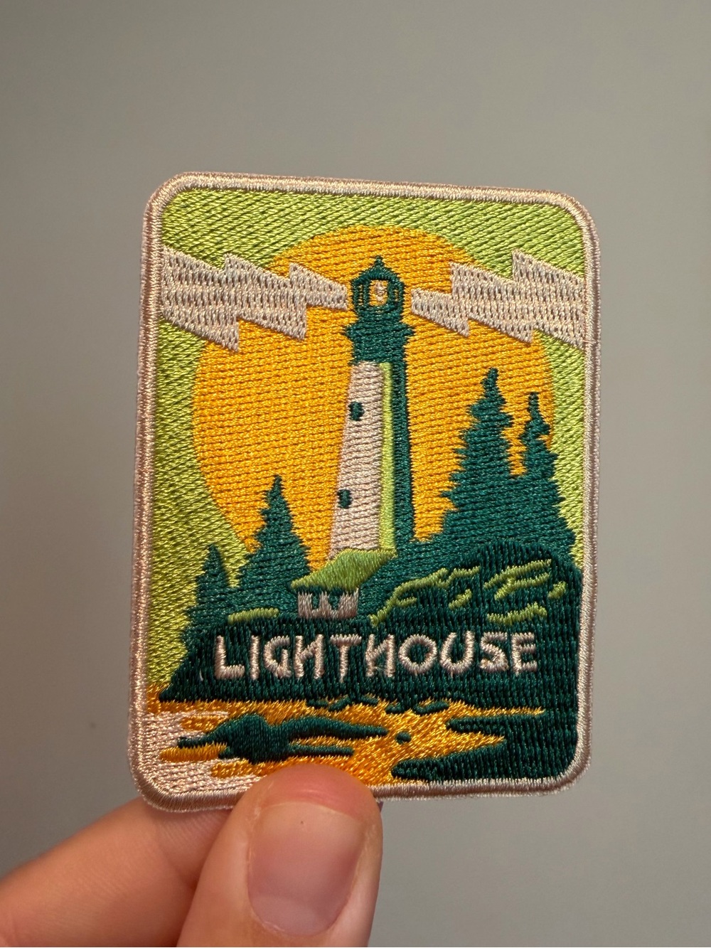 Noah Kahan - Lighthouse Embroidered Patch - Green, Yellow, Cream NEW